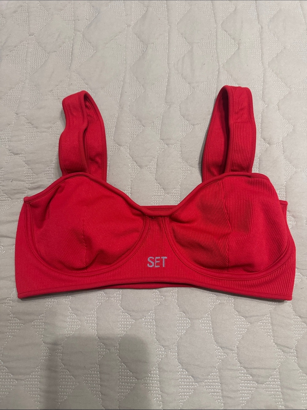 SET Active Ribbed Red Bralette Medium